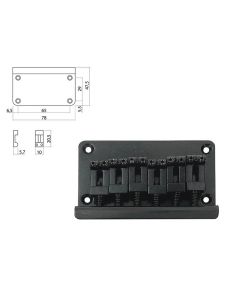 Boston quality guitar hardtail bridge black + screws B-1560-B