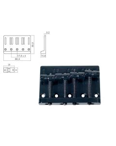 Boston solid bass bridge black + screws BB-204-B