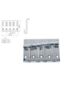 Boston solid bass bridge chrome + screws BB-204-C