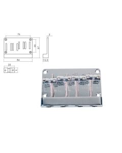 Boston solid bass bridge chrome + screws BB-304-C