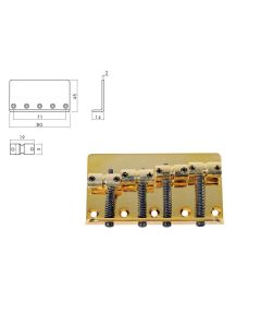 Boston solid bass bridge gold + screws BB-104-G