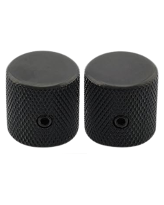 Black guitar knob set of 2 fits CTS 1/4" solid shaft pots