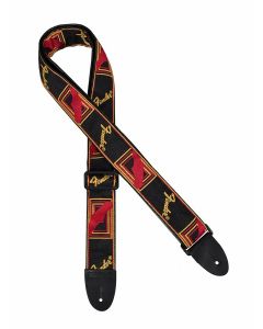 Fender 2" Strap Black Red Yellow Monogrammed 099-0681-500