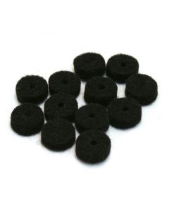 (10) Guitar felt washers black set of 10 for strap buttons
