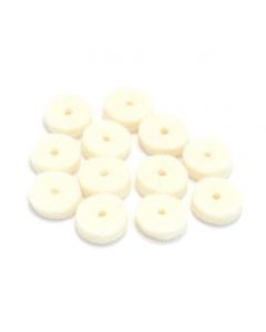 (10) Guitar felt washers white set of 10 for strap buttons 
