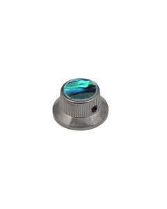 Guitar bell shaped knob black nickel with abalone inlay KBN-262