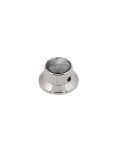 Guitar bell shaped knob nickel with black pearl inlay KN-263