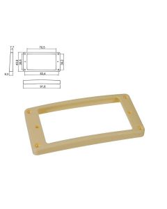 Humbucker mounting ring curved 7.7mm x 9.3mm Ivory HPR-08-TCR