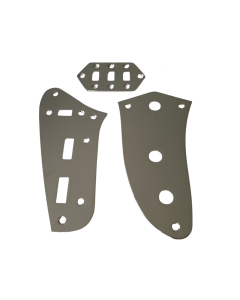 Jaguar guitar control & preset & slide switch plate set chrome + screws