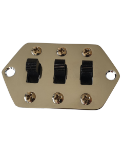 Jaguar slide switch plate kit chrome + 3x black switches