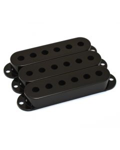 Set of 3 stratocaster 50mm single coil pickup covers black
