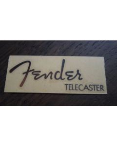 Fender "telecaster" silver chrome metal logo sticker
