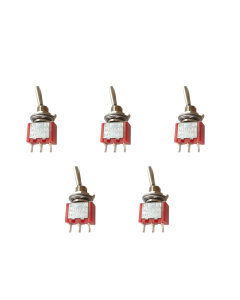 Set of 5 Mini switches 2 way ON ON 3 pole with a flat bat
