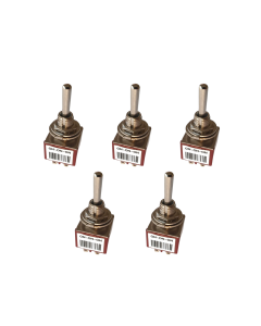 Set of 5 Mini switches 3 way ON ON ON 6 pole with a round bat