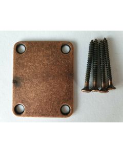 Guitar 4 bolt guitar neck plate relic antique bronze