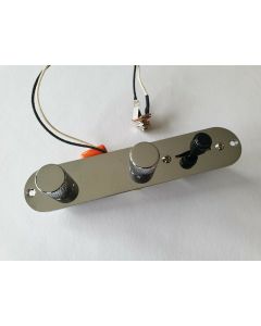 Telecaster pre wired upgrade control plate chrome with orange drop and 250K pots