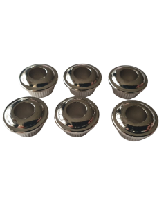 Set of 6 tuner conversion bushings nickel relic to mount vintage style tuners in 10mm headstock holes