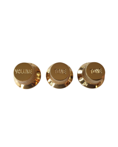 Stratocaster guitar knob set gold volume / tone / tone metric size