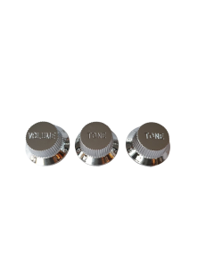 Stratocaster guitar knob set chrome volume / tone / tone fits CTS