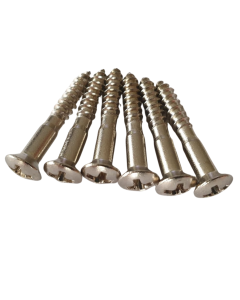 (6) Jaguar Jazzmaster tremolo mounting screws chrome
